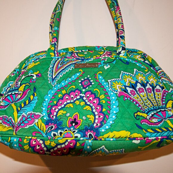 Vera Bradley 2 Handle Satchel Bag Peacock Design - Picture 2 of 4